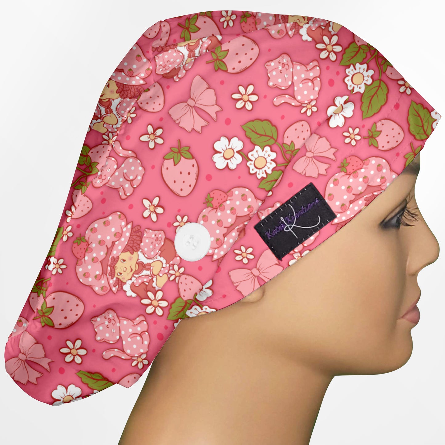 Cute Strawberry Shortcake Euro Scrub Cap
