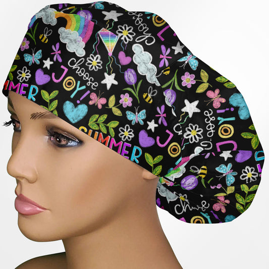 Cute Summer Bouffant Scrub Cap