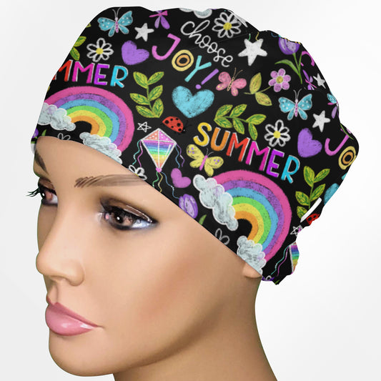 Cute Summer Low-Tie Surgeon Scrub Cap