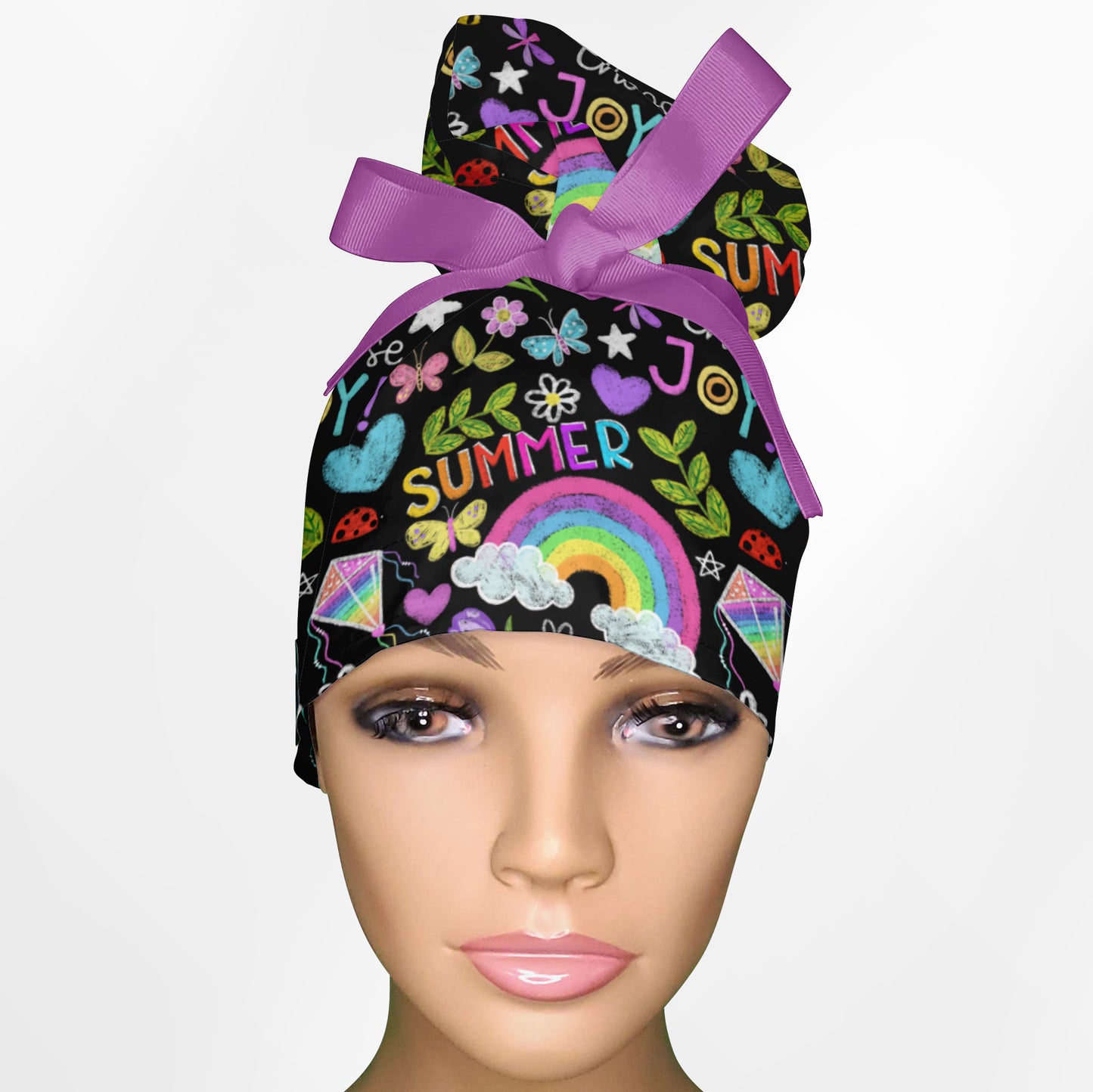 Cute Summer High Bun Ponytail Scrub Cap