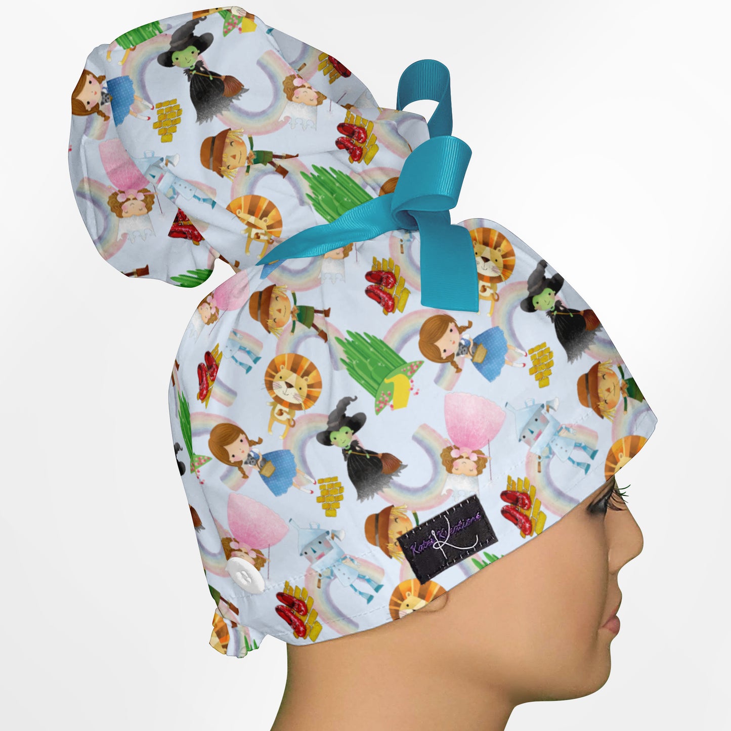 Cute Wizard Of Oz High Bun Ponytail Scrub Cap