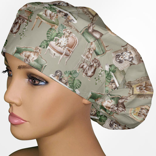 Dachshunds Bouffant Scrub Cap