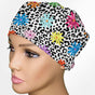 Daisy Leopard Low-Tie Surgeon Scrub Cap