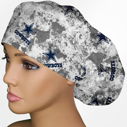 Dallas Cowboys Grey Bouffant Scrub Cap