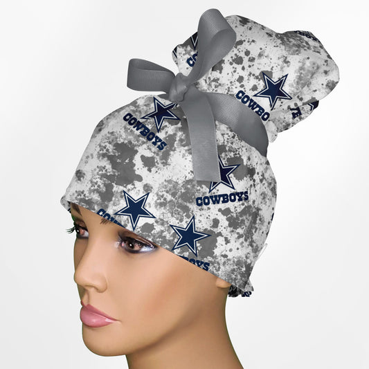 Dallas Cowboys Grey High Bun Ponytail Scrub Cap