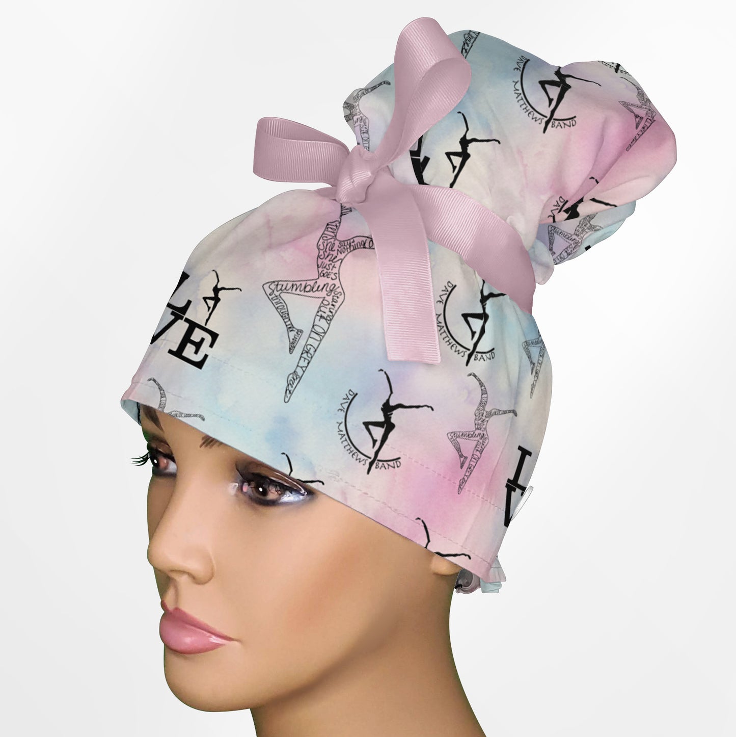 Fire Dancers High Bun Ponytail Scrub Cap