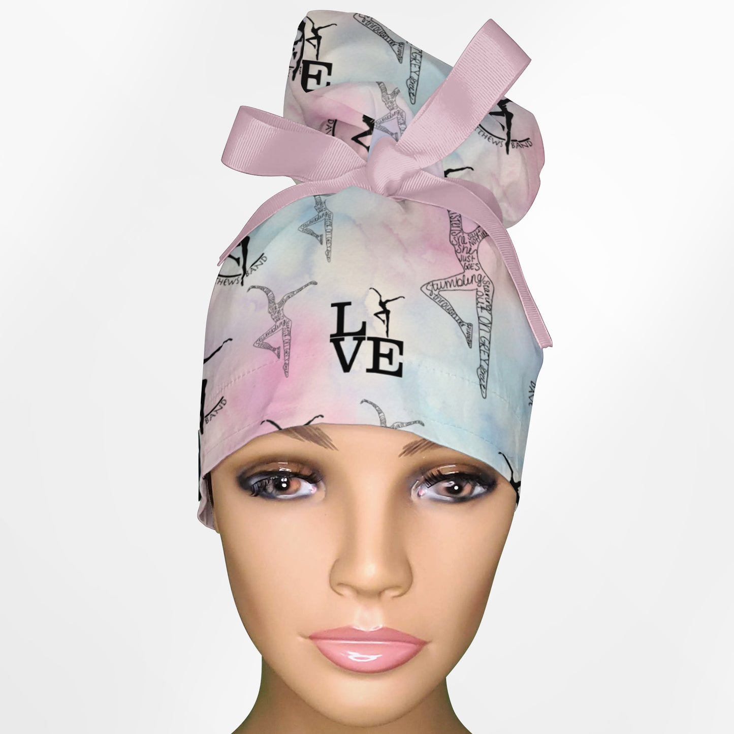 Fire Dancers High Bun Ponytail Scrub Cap
