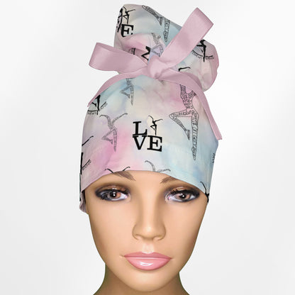 Fire Dancers High Bun Ponytail Scrub Cap