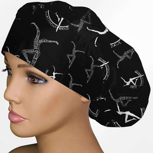 Fire Dancers - Black Bouffant Scrub Cap
