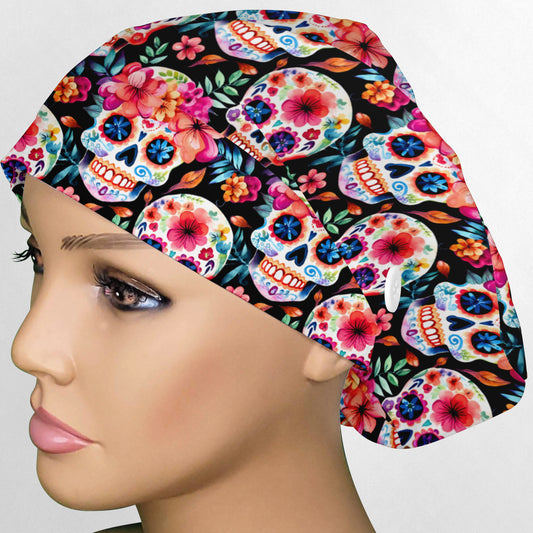 Dia De Los Muertos Euro Scrub Cap