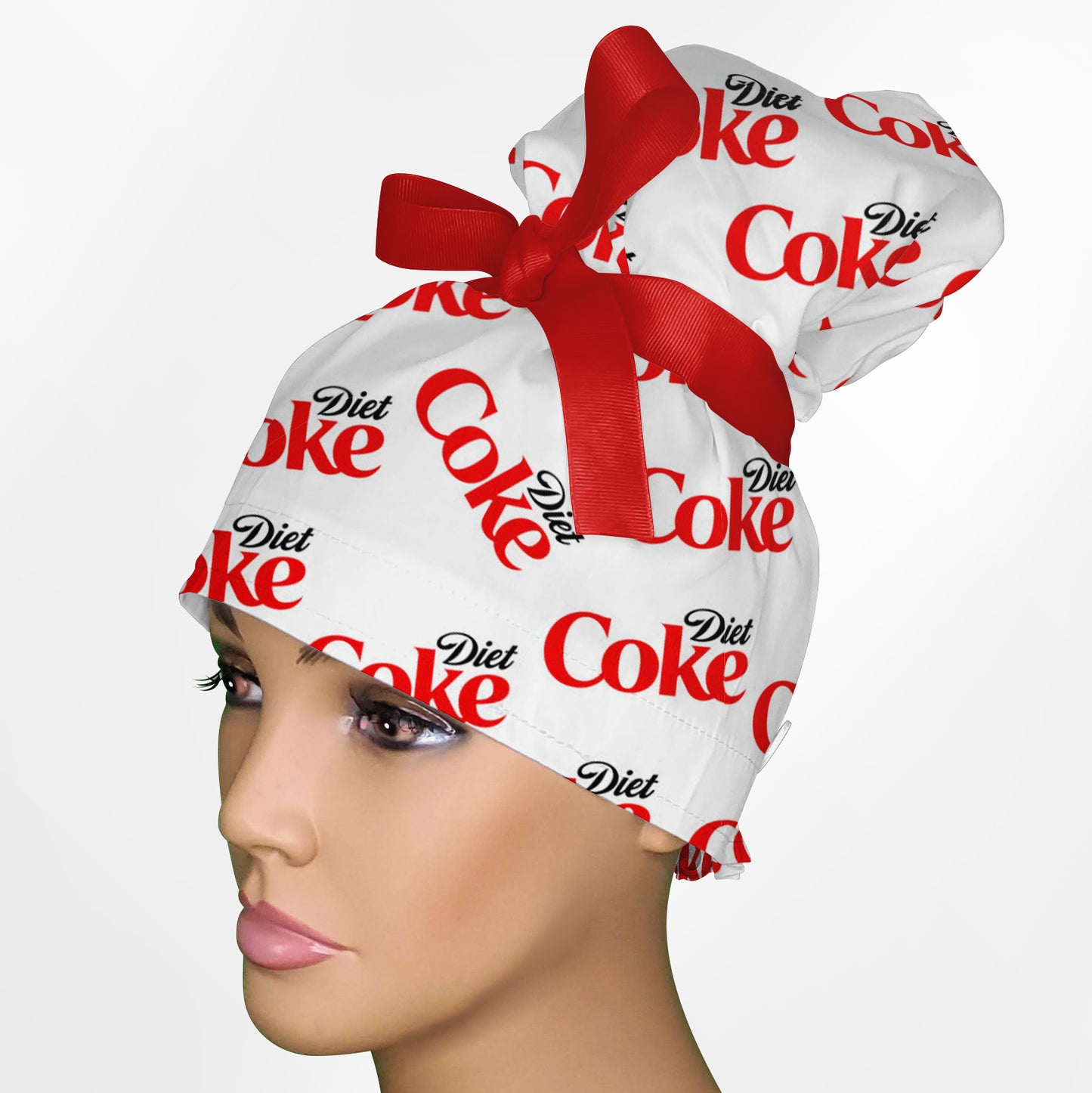 Diet Coke High Bun Ponytail Scrub Cap
