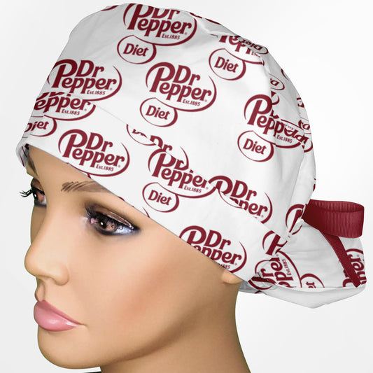 Diet Dr. Pepper Ponytail Scrub Cap
