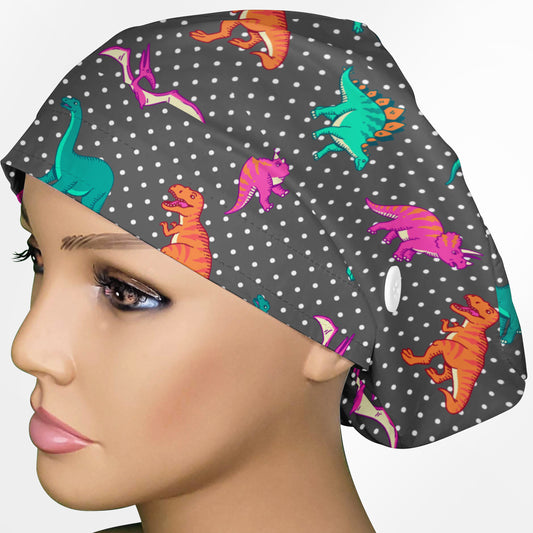Dino Dots Euro Scrub Cap