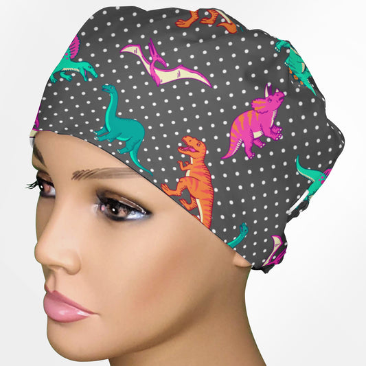 Dino Dots Low-Tie Surgeon Scrub Cap