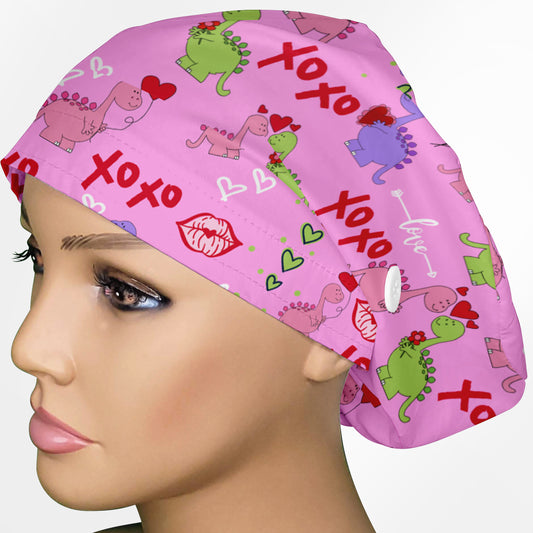 Dino Love Euro Scrub Cap