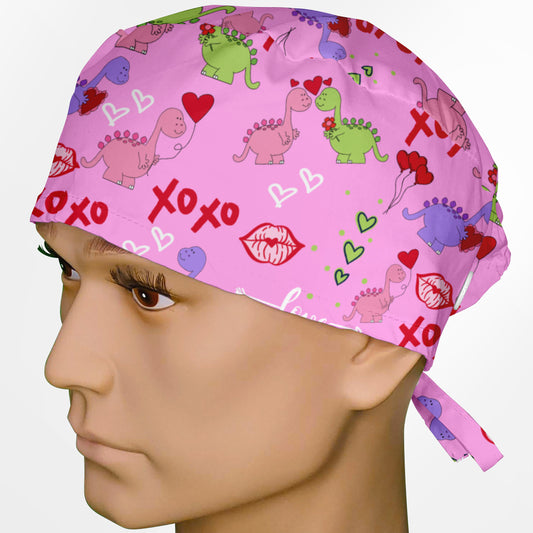 Dino Love Surgeon Scrub Cap