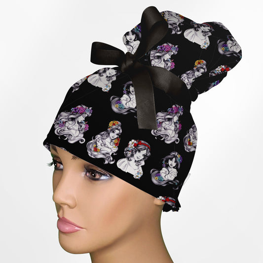 Dark Royalty High Bun Ponytail Scrub Cap