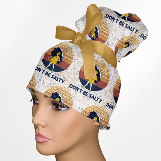 Don't Be Salty High Bun Ponytail Scrub Cap