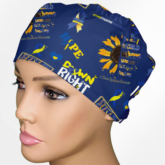 Down Syndrome Sunflower Low-Tie Surgeon Scrub Cap