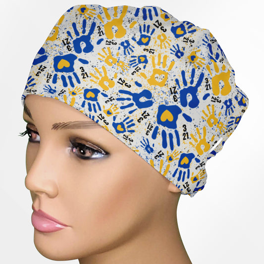 Down Syndrome Hands Low-Tie Surgeon Scrub Cap