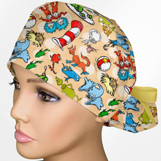 Dr. Seuss Ponytail Scrub Cap
