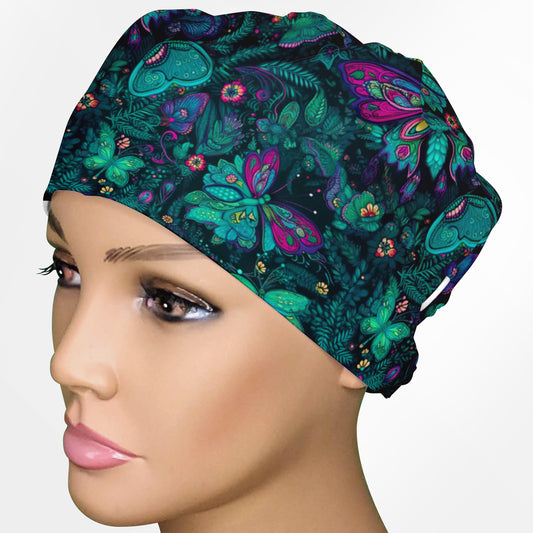 Dragonfly Dream Low-Tie Surgeon Scrub Cap