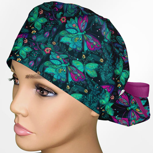 Dragonfly Dream Ponytail Scrub Cap