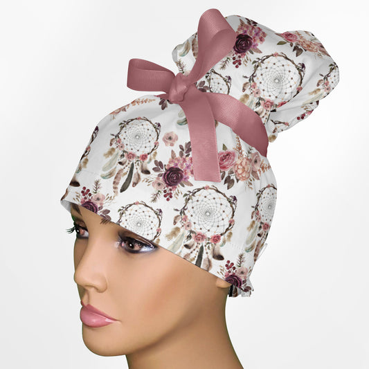 Dream Catcher High Bun Ponytail Scrub Cap