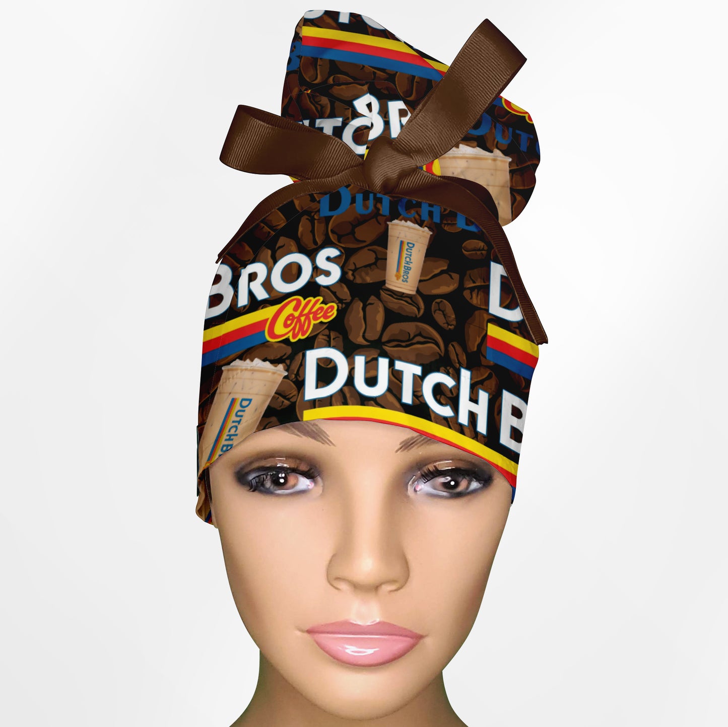 Dutch Bros High Bun Ponytail Scrub Cap