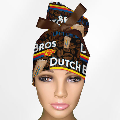 Dutch Bros High Bun Ponytail Scrub Cap