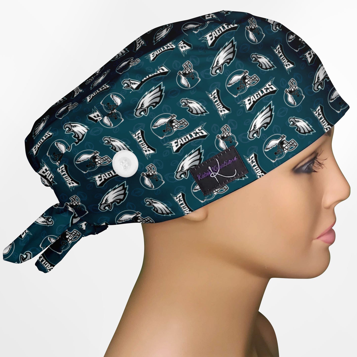 Eagles Logo Low-Tie Surgeon Scrub Cap
