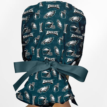 Eagles Logo Ponytail Scrub Cap