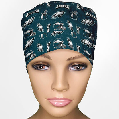 Eagles Logo Ponytail Scrub Cap