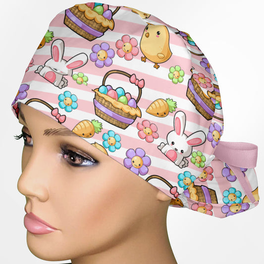 Easter Ponytail Scrub Cap