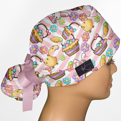Easter Ponytail Scrub Cap