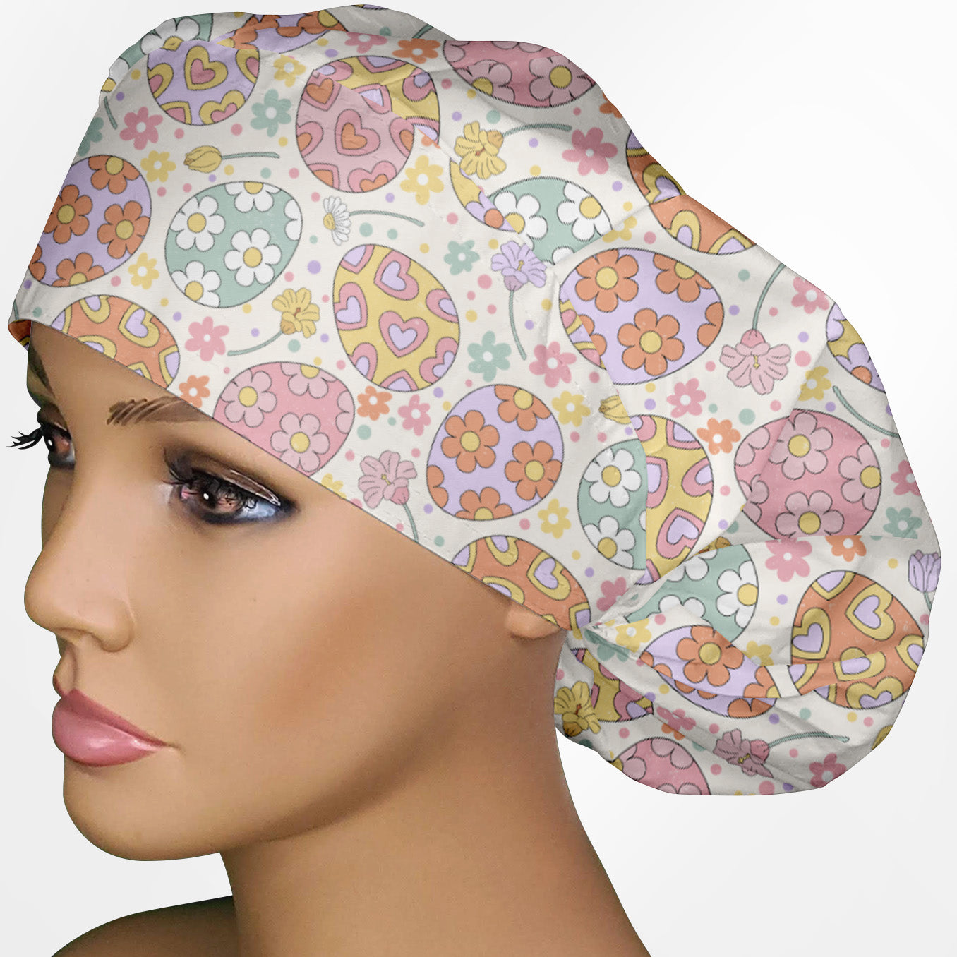 Easter Eggs Bouffant Scrub Cap