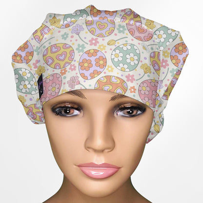 Easter Eggs Bouffant Scrub Cap