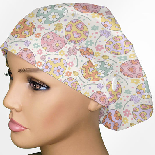 Easter Eggs Euro Scrub Cap