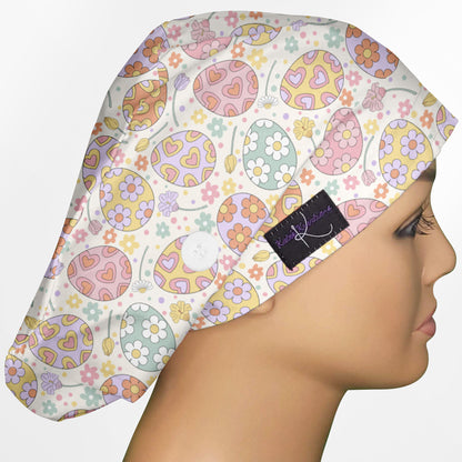 Easter Eggs Euro Scrub Cap