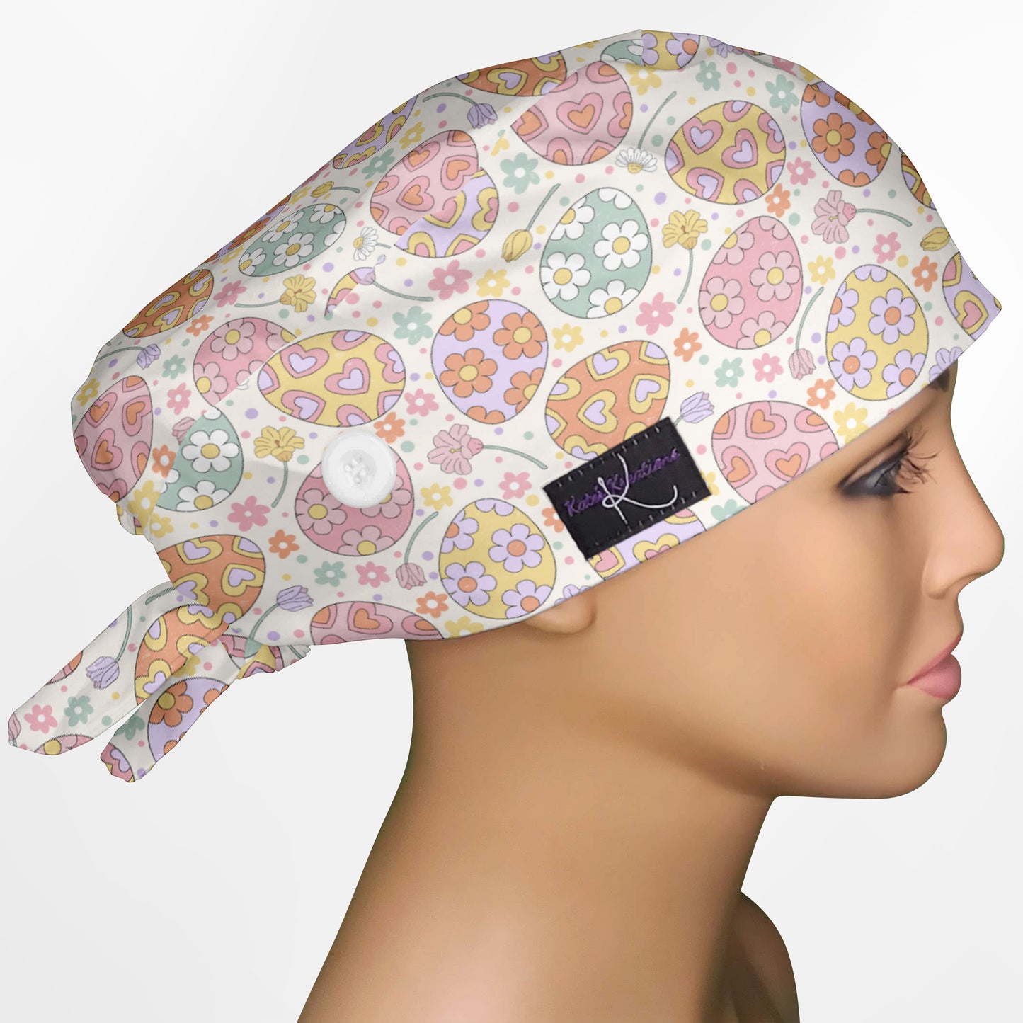 Easter Eggs Low-Tie Surgeon Scrub Cap