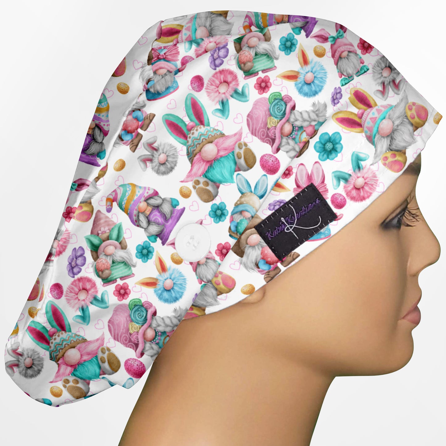 Easter Gnomes Euro Scrub Cap