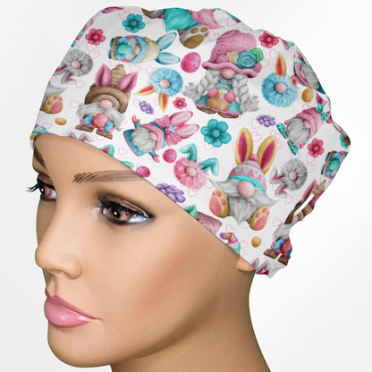 Easter Gnomes Low-Tie Surgeon Scrub Cap