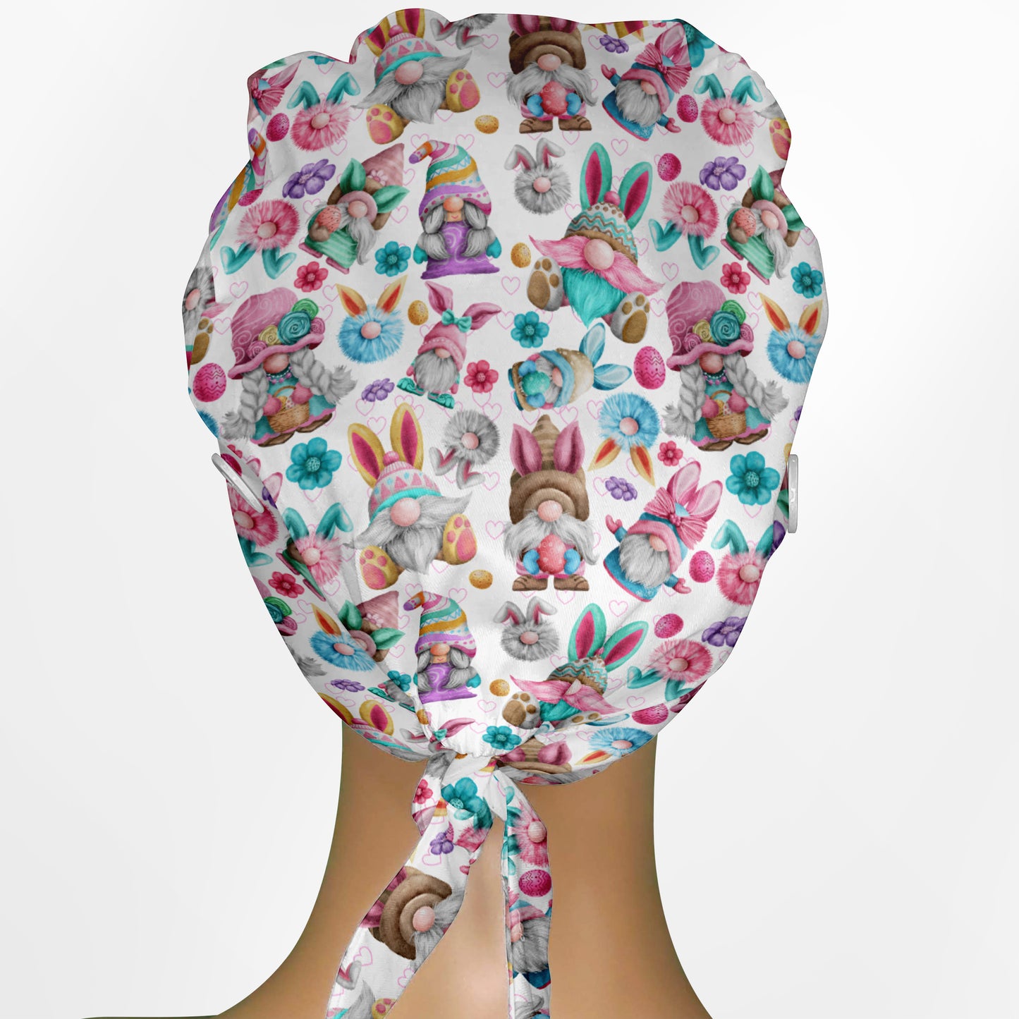 Easter Gnomes Low-Tie Surgeon Scrub Cap