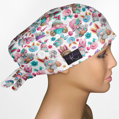 Easter Gnomes Low-Tie Surgeon Scrub Cap