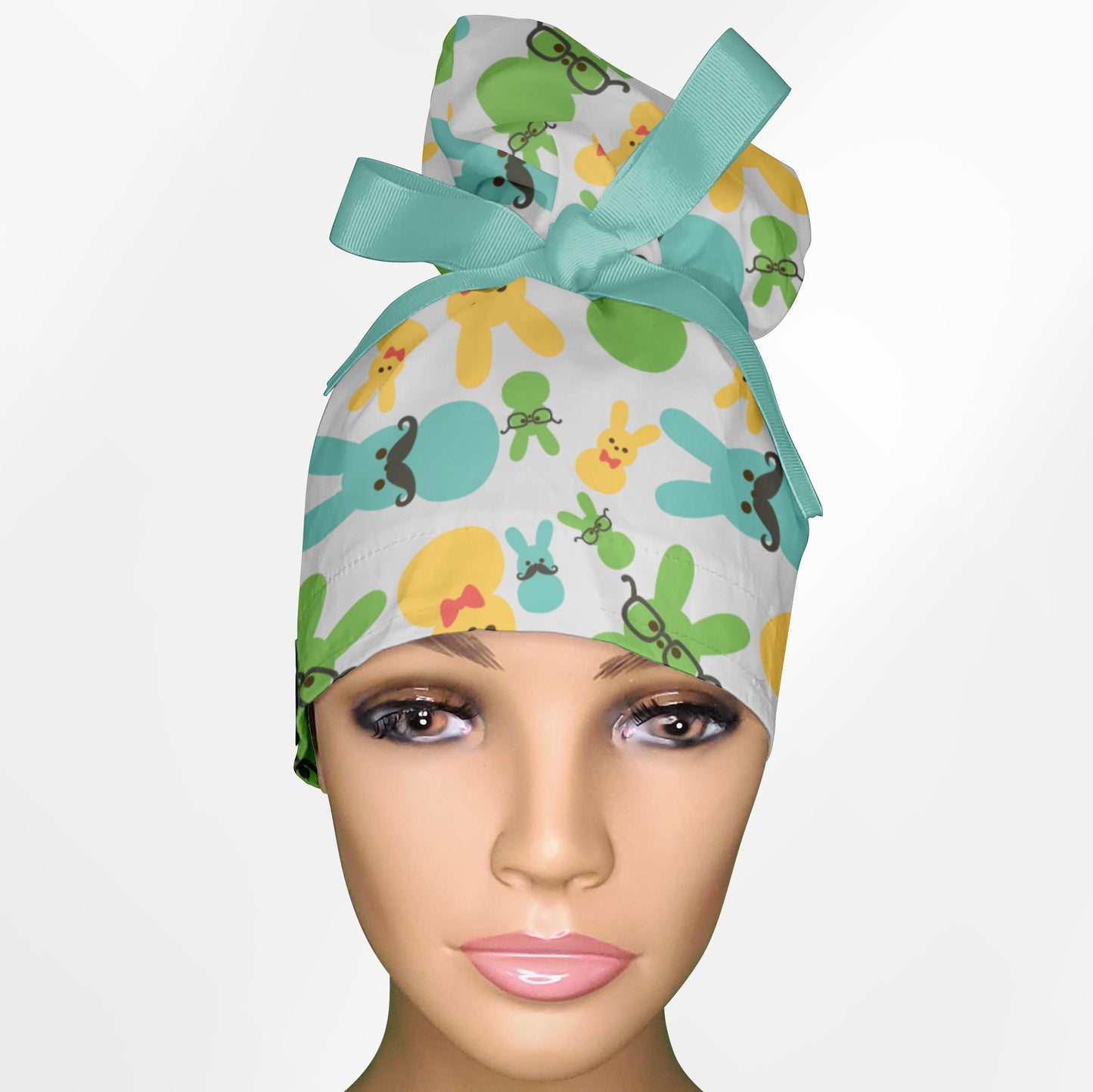Easter Peeps High Bun Ponytail Scrub Cap