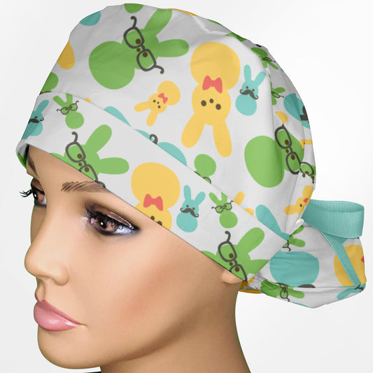 Easter Peeps Ponytail Scrub Cap