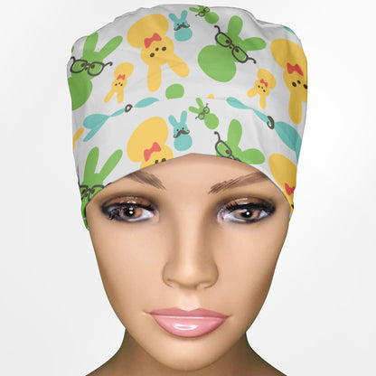 Easter Peeps Ponytail Scrub Cap