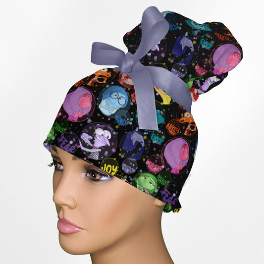 Emotion Bubbles High Bun Ponytail Scrub Cap
