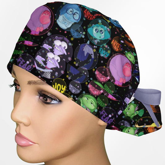 Emotion Bubbles Ponytail Scrub Cap