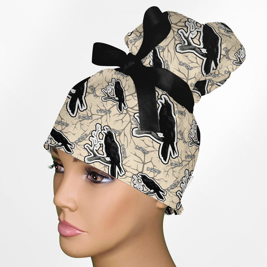 F-Caw-F High Bun Ponytail Scrub Cap